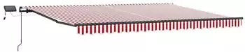 vidaXL Ausziehbare Markise rot und wei&szlig; 400x350cm