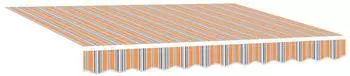vidaXL Ausziehbare Markise orange/grau, Polyester & Stahl, 350x250cm