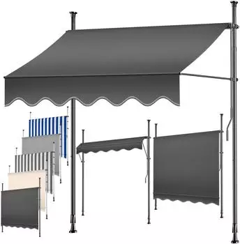 Kesser Klemmmarkise mit Handkurbel 300cm, h&ouml;henverstellbar, anthrazit