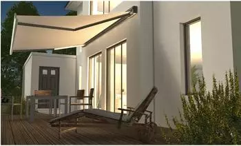 Spettmann SUNLITE Vollkassettenmarkise mit Funkmotor & LED, beige, 350x250cm