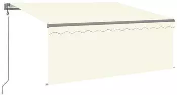 vidaXL Markise automatisch mit Rollo, LED, Windsensor, 3,5x2,5m, creme (3069412)