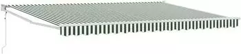 vidaXL Einziehbare Markise gestreift gr&uuml;n/wei&szlig; 450x300cm (3331076)