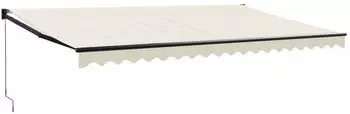 vidaXL Einziehbare Markise Stoff und Aluminium 5x3m, creme (3154455)