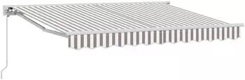 vidaXL Manuell einziehbare Markise hellgrau/wei&szlig; 5x3m (3426387)