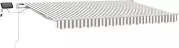vidaXL Ausziehbare Markise hellgrau/wei&szlig; 400x300cm (3426027)