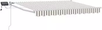 vidaXL Manuelle Gelenkarmmarkise mit LEDs, hellgrau/wei&szlig; (3425964)