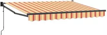 vidaXL Ausziehbare Markise gelb, orange und weiß 3,5x2m (3419140)