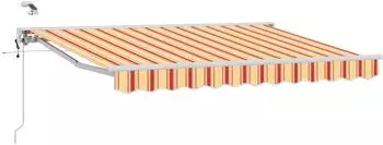 vidaXL Elektrische ausziehbare Markise gelb, orange und weiß 3,5x2m (3421283)