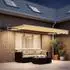 vidaXL Manueller Markisenrahmen mit LEDs, sand, 4,5x3,5m (3426298)