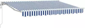 vidaXL Elektrische ausziehbare Markise blau/wei&szlig; 3,5x2,5m (3420971)