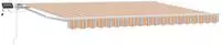 vidaXL Manueller Markisenrahmen mit LEDs Blau, Orange, Wei&szlig; 4,5 &times; 3 m