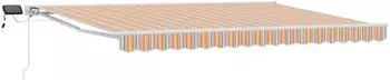 vidaXL Manueller Markisenrahmen mit LEDs blau/orange/wei&szlig; 4,5&times;3m (3420658)