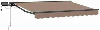 vidaXL Manueller Markisenrahmen mit LEDs, taupe, 3x2,5m (3425909)