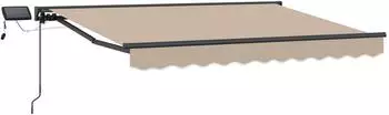 vidaXL Manueller Markisenrahmen mit LEDs 3,5x2,5m, beige