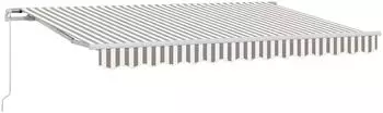 vidaXL Ausziehbare Markise hellgrau/wei&szlig; 450x350cm (3426267)