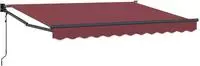 vidaXL Ausziehbare Markise Bordeauxrot 3,5 x 2 m Polyester und Metall