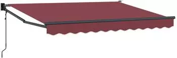 vidaXL Ausziehbare Markise bordeauxrot 3,5x2m Polyester/Metall (3419137)