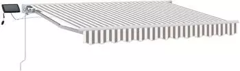 vidaXL Markisenrahmen manuell mit LEDs hellgrau/weiß 3,5x2,5m (3426000)