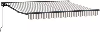 vidaXL Einziehbare Markise hellgrau/wei&szlig; 4,5x3m (3426240)