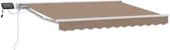 vidaXL Markisenrahmen manuell mit LEDs taupe 4,5x3,5m