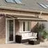 vidaXL Markisenrahmen manuell mit LEDs taupe 4,5x3,5m
