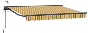 vidaXL Elektrische Ausziehmarkise 3x2,5m gelb/grau/anthrazit (3421552)