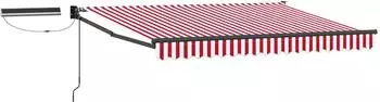 vidaXL Elektrische Ausziehmarkise rot/weiß/anthrazit 3x2,5m (3420110)