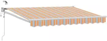 vidaXL Elektrische Ausziehmarkise 3,5x2,5m blau/orange (3419617)