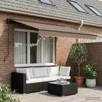 vidaXL Einziehbare Markise Taupe 3,5 x 2,5 m Polyester und Aluminium