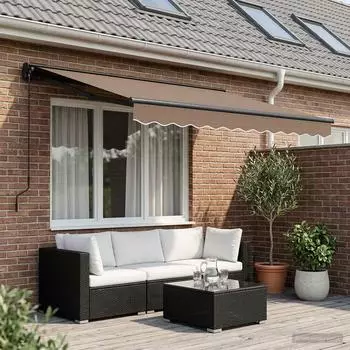 vidaXL Einziehbare Markise 3,5x2,5m Polyester/Aluminium, taupe