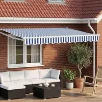 vidaXL Elektrische ausziehbare Markise Blau und Wei&szlig; 3,5 x 2 m