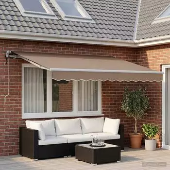 vidaXL Ausziehbare Markise taupe 350x250cm Stoff und Aluminium (3425936)