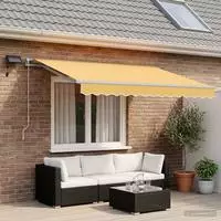 vidaXL Ausziehbare Markise Sand 400 x 350 cm Stoff und Aluminium
