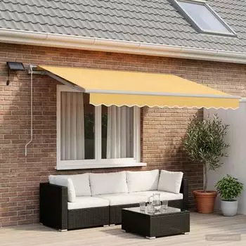 vidaXL Ausziehbare Markise sandfarben 400x350cm Stoff/Aluminium (3426121)