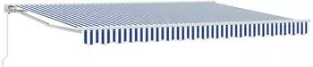 vidaXL Einziehbare Markise manuell, blau/wei&szlig;, 4&times;3,5m (3420268)