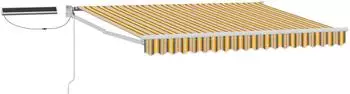 vidaXL Elektrische Ausziehmarkise 3x2,5m gelb/grau/wei&szlig; (3419941)