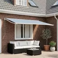 vidaXL Markisenersatzstoff Blau und Wei&szlig; 400 x 350 cm Polyester