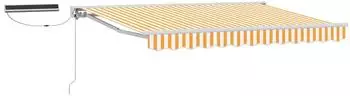 vidaXL Elektrische Ausziehmarkise 3x2,5m gelb-weiß, Polyester mit PU-Beschichtung