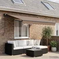 vidaXL Ausziehbare Markise Taupe 3 x 2,5 m