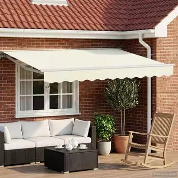 vidaXL Elektrische Ausziehmarkise creme/weiß 3,5x2,5m (3421789)