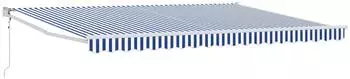 vidaXL Ausziehbare Markise blau und wei&szlig; 4x2m Polyester und Metall