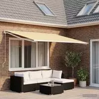 vidaXL Markisenersatzstoff Gelb und Wei&szlig; 600 x 300 cm Polyester