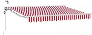 vidaXL Elektrische Ausziehmarkise rot/wei&szlig; 3x2,5m (3421322)