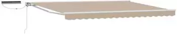 vidaXL Elektrische ausziehbare Markise beige/wei&szlig; 4x3m (3421820)