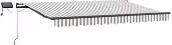 vidaXL Ausziehbare Markise hellgrau/wei&szlig; 450x350cm (3426282)