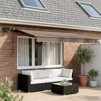 vidaXL Ausziehbare Markise 400x300cm taupe, Stoff und Aluminium
