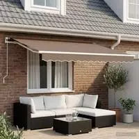 vidaXL Ausziehbare Markise Taupe 400 x 300 cm Polyester und Aluminium