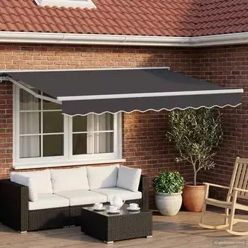 vidaXL Elektrische ausziehbare Markise anthrazit/wei&szlig; 2,5x2m (3421240)