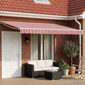 vidaXL Elektrische ausziehbare Markise rot/weiß 5x3m (3421892)