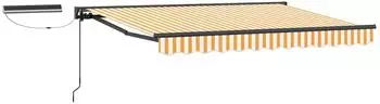 vidaXL Elektrische Ausziehmarkise 3,5x2m, gelb/wei&szlig;/anthrazit (3421961)